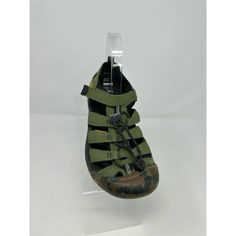 KEEN Newport H2 Kids Sport Sandals Green Camo Waterproof Toe Bumper Size 5